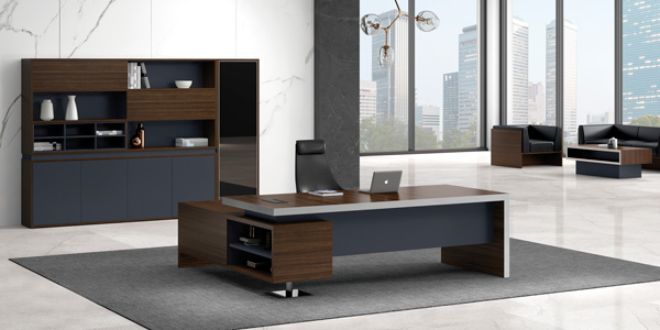 福瑪仕辦公家具|君悅系列現(xiàn)代板式經(jīng)理辦公臺文件柜組合實物展示視頻